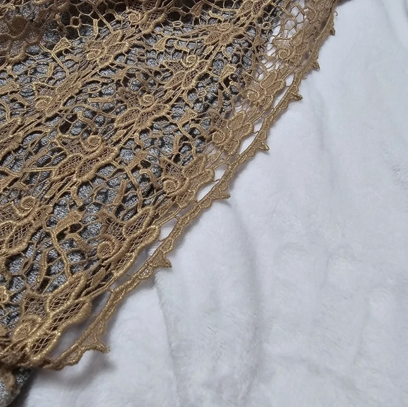 Dolan for Anthropologie Le Pompe Tunic Sweatshirt w/Crochet Overlay, EUC! - Picture 10 of 13